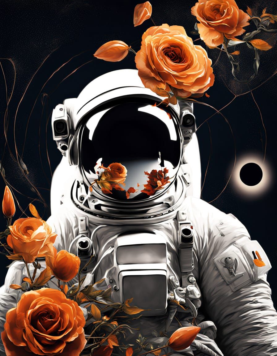 Surrealist Astronauts in a Floral Dream