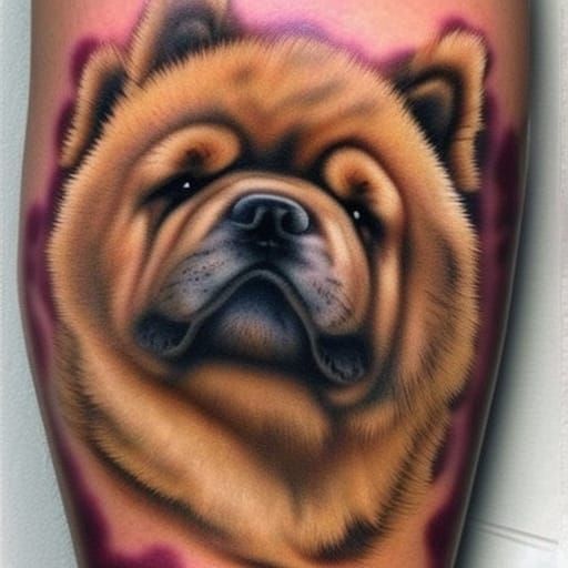 Chow Chow Dog Tattoo Design: Animal Art