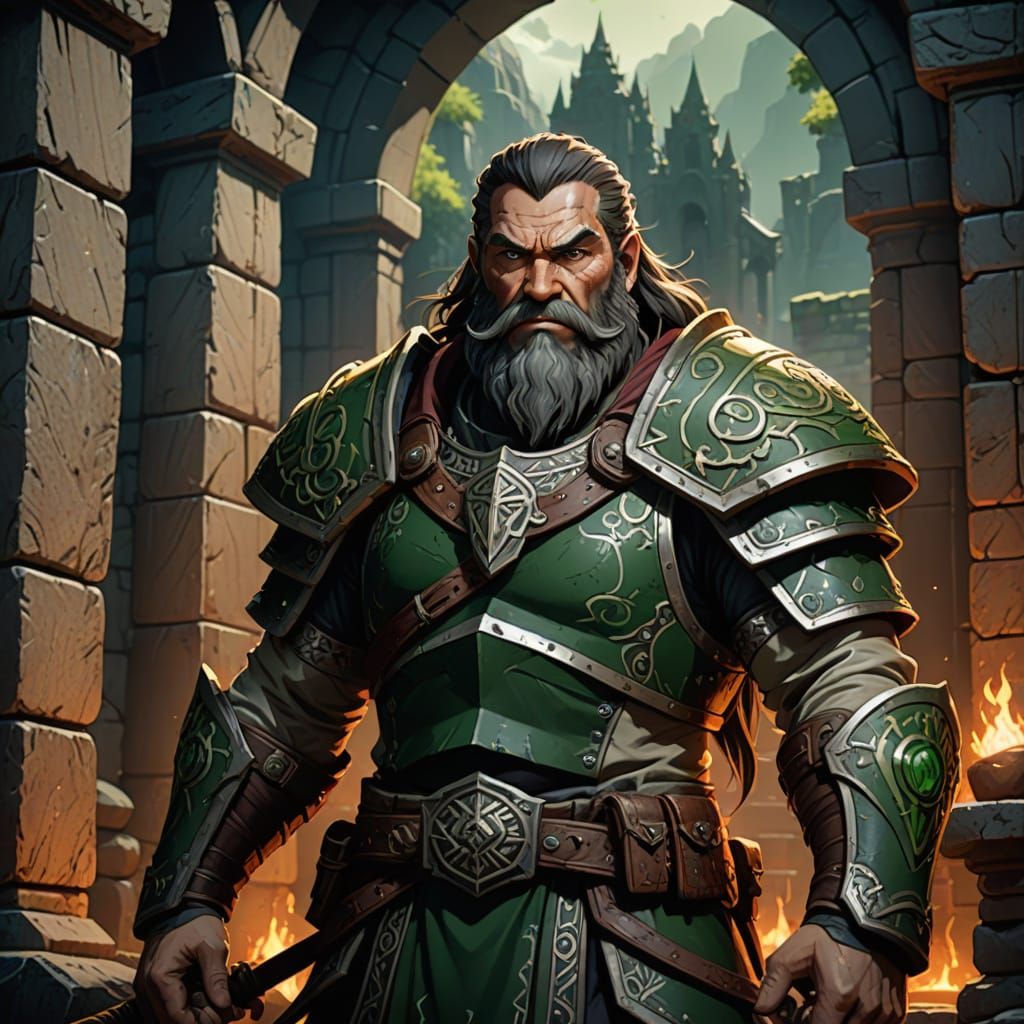 Dwarven Runesmith Masterpiece in Studio Trigger Style