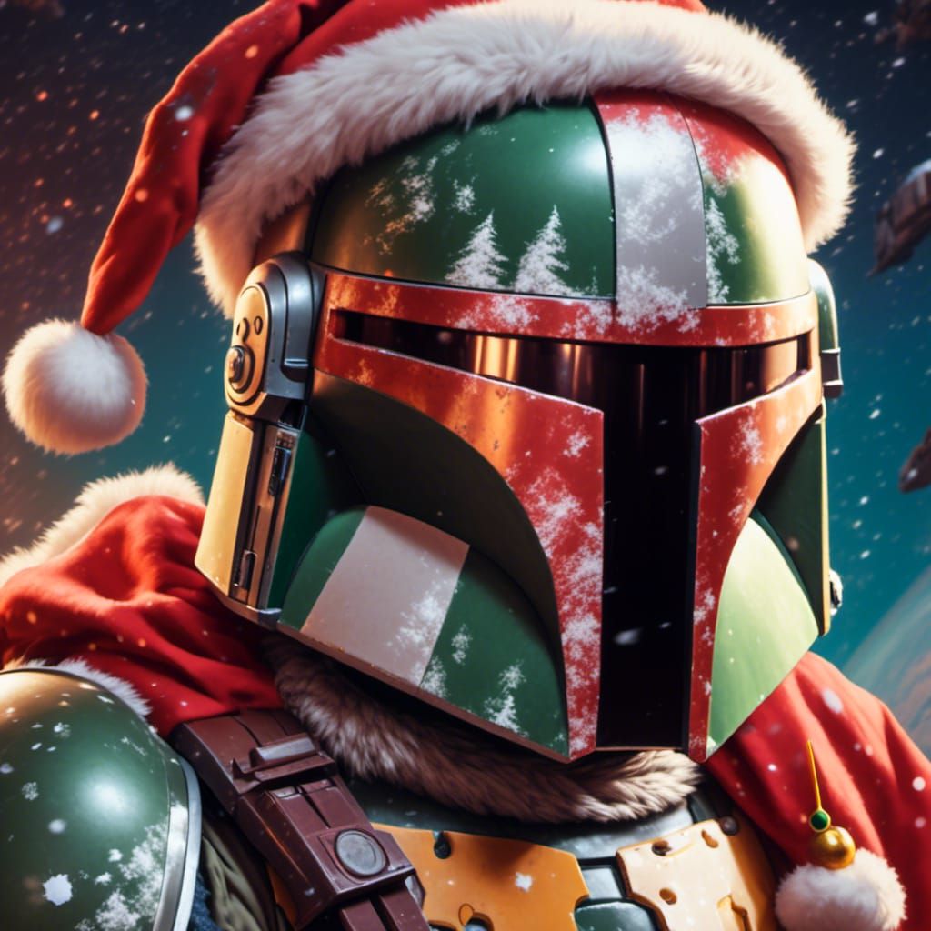 Boba Fett as Santa Claus: Hyperrealistic Concept Art