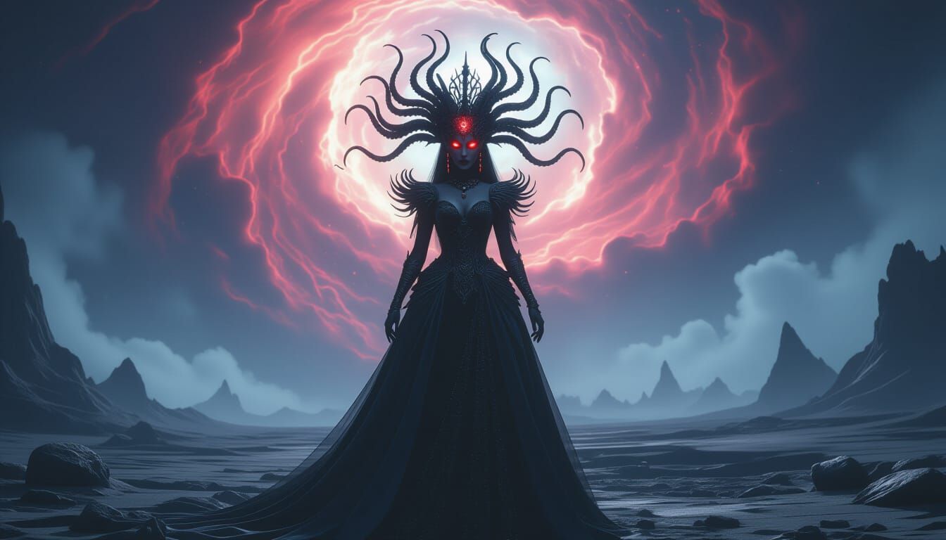 Gothic Vampire Queen on Alien Planet