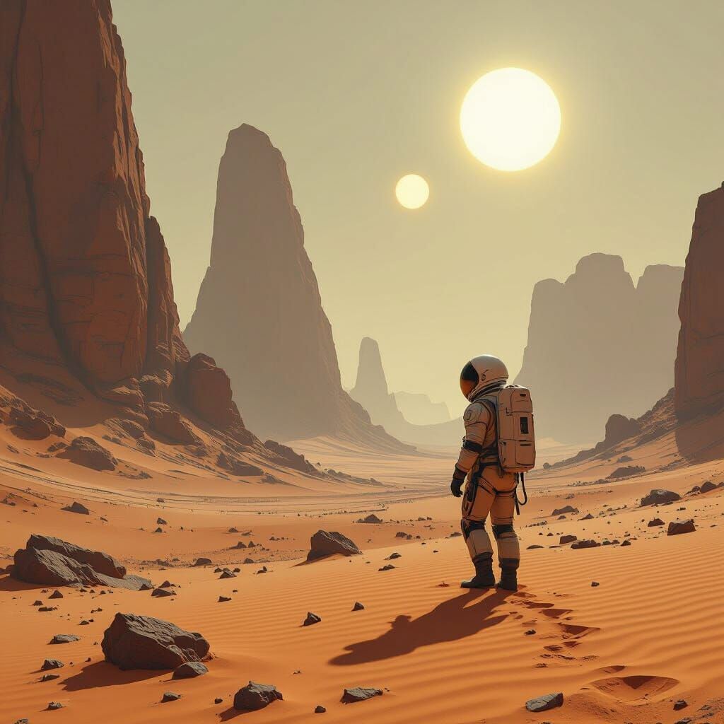 Astronaut Explores Alien Desert Planet in Realistic Sci-Fi S...