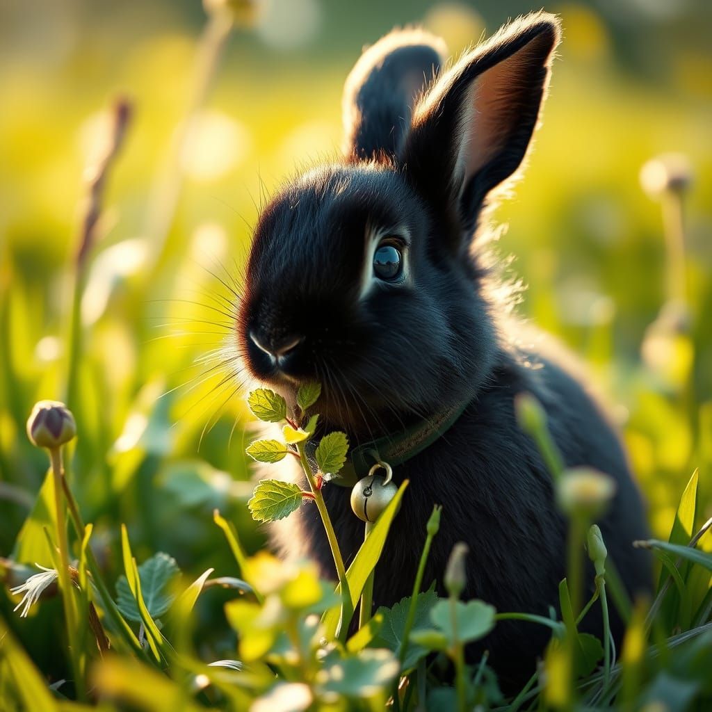 Whimsical Bunny in a Sunlit Meadow
