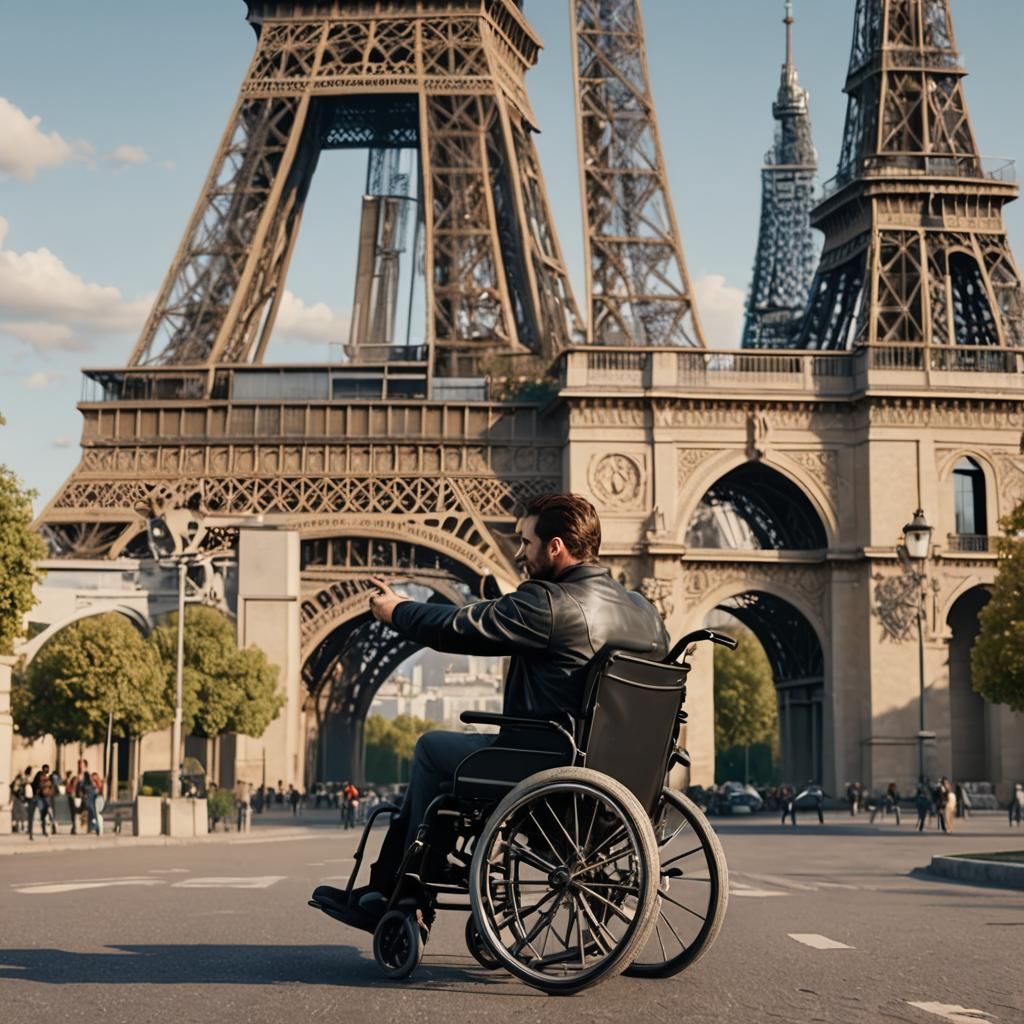 Hyperrealistic Wheelie Near Eiffel Tower in 8k