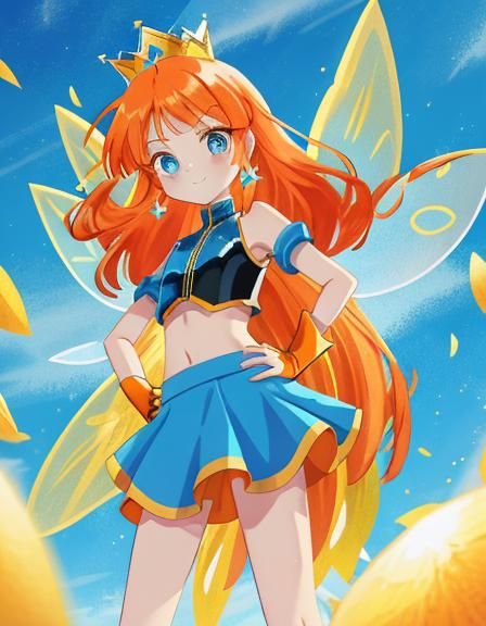 Winx Fairy with Blue Wings and Orange Hair