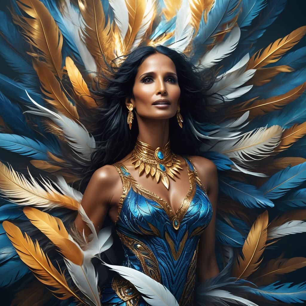 Padma Lakshmi in Feathers: Fantasy Matte Painting