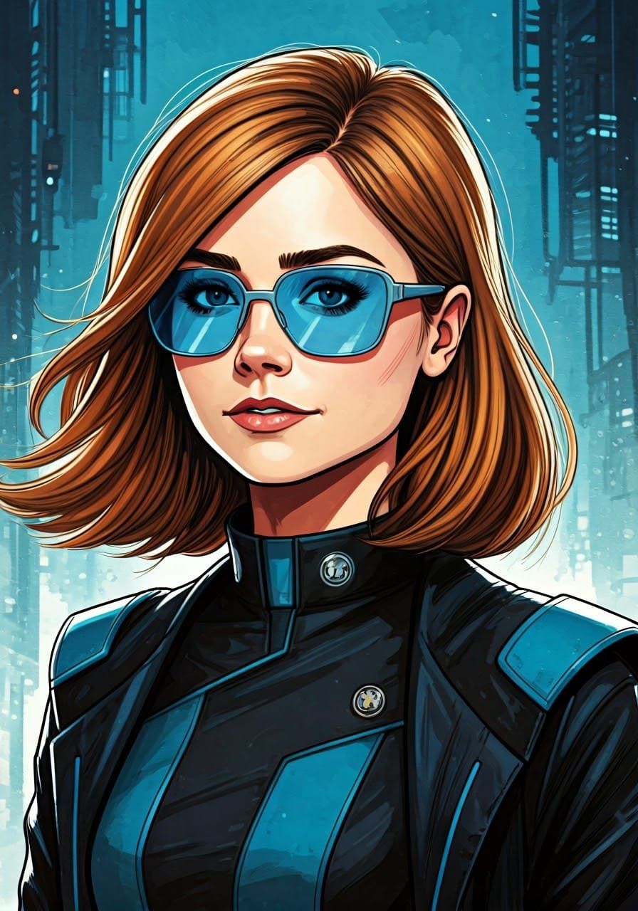 Cyberpunk Goddess in Gritty Blade Runner Cityscape