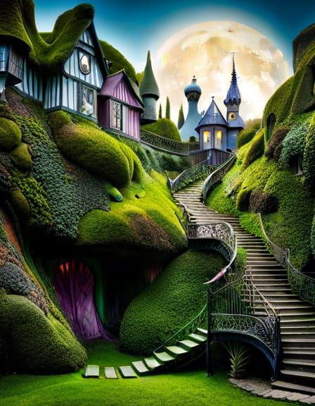 Dark Fairytale Wonderland in Tim Burton Style