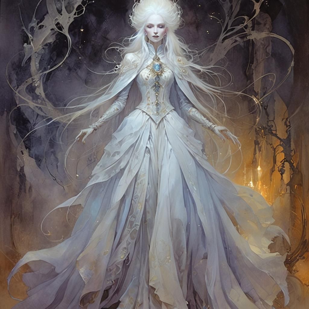 Magical Female Mage in Avant-Garde Style