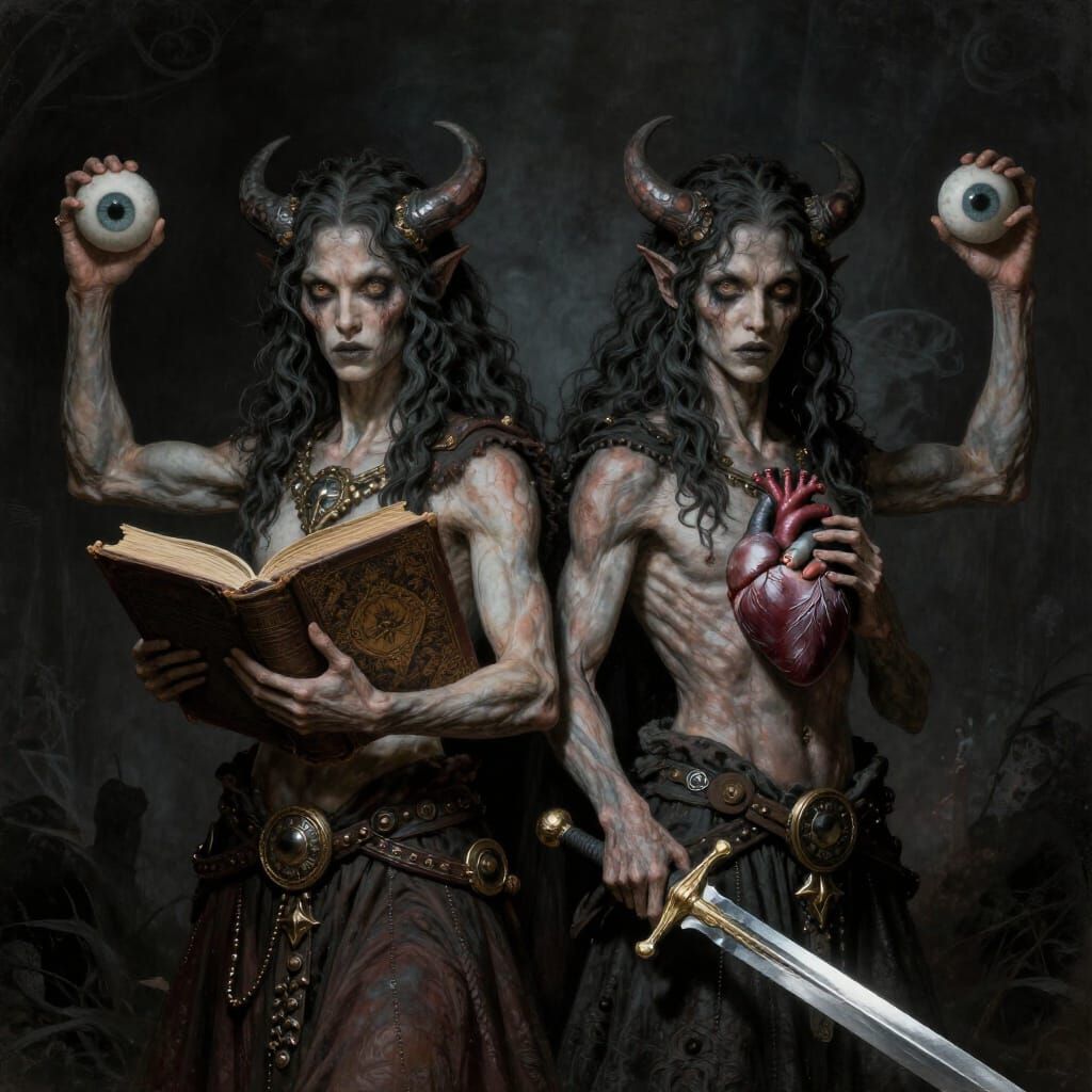 Eldrazi Twins of Destruction in Horror Style