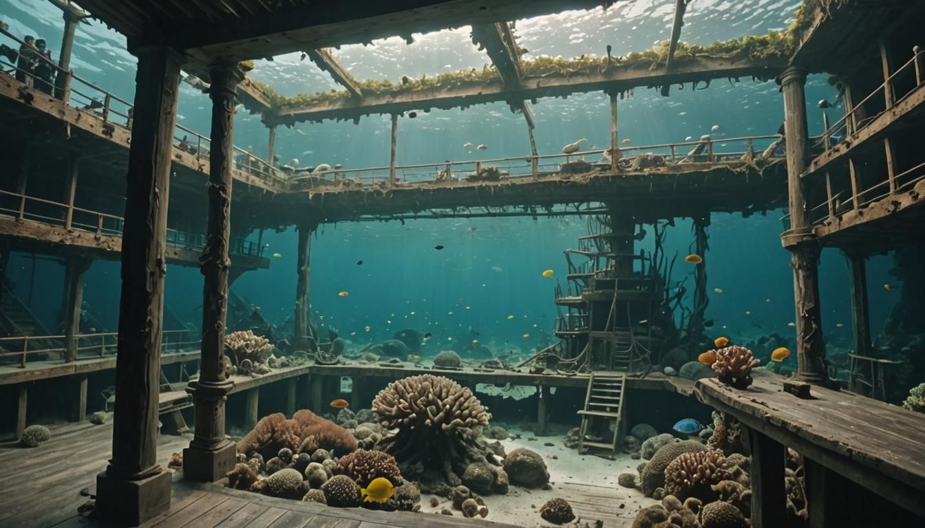 Sunken Ship: A Haunting Underwater Scene
