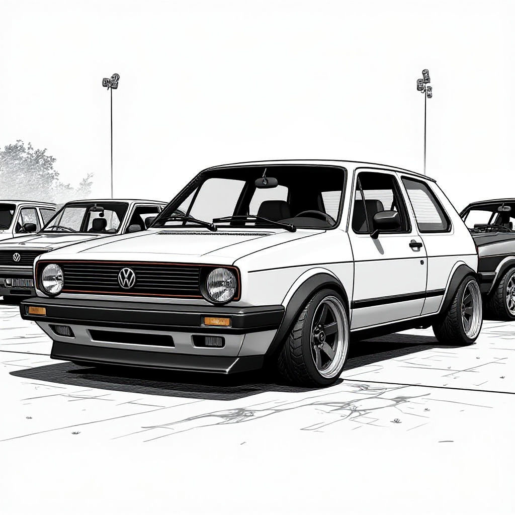 VW Golf GTI MK2: Black, White, and Bold