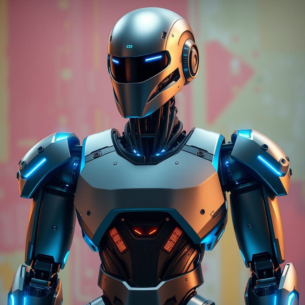 Cybernetic Warrior Emerges in Brushed Aluminum and Black Com...