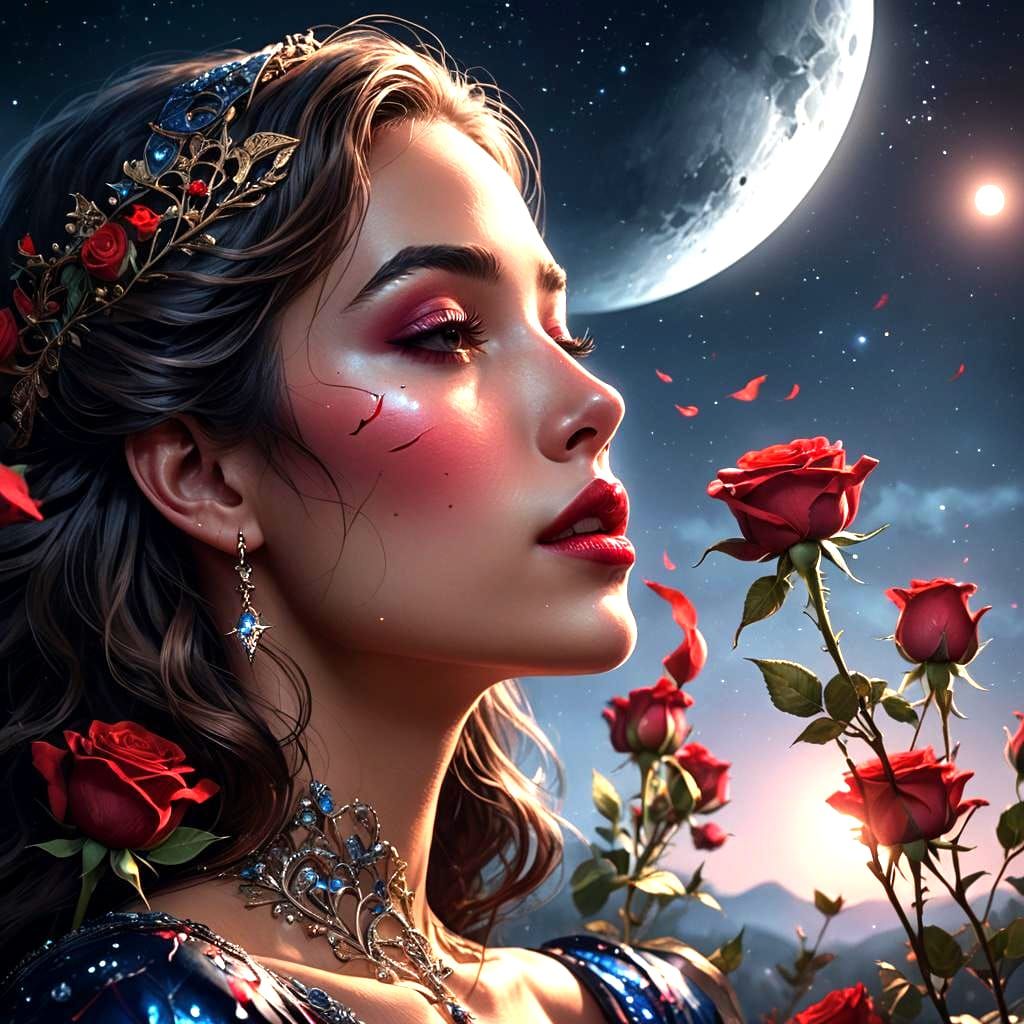 Red Rose Lips: A Fantastical Matte Painting