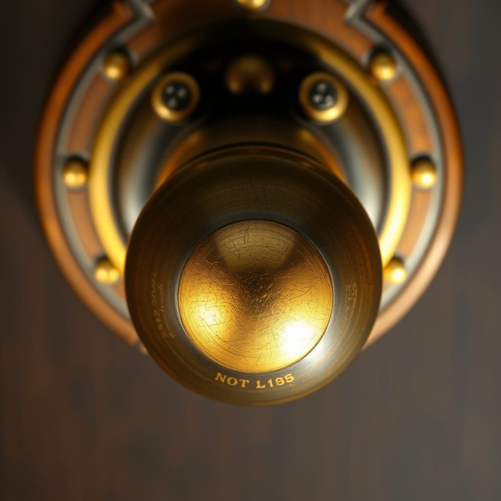 Vintage Brass Doorknob Portrait in Hyper-Realistic Style