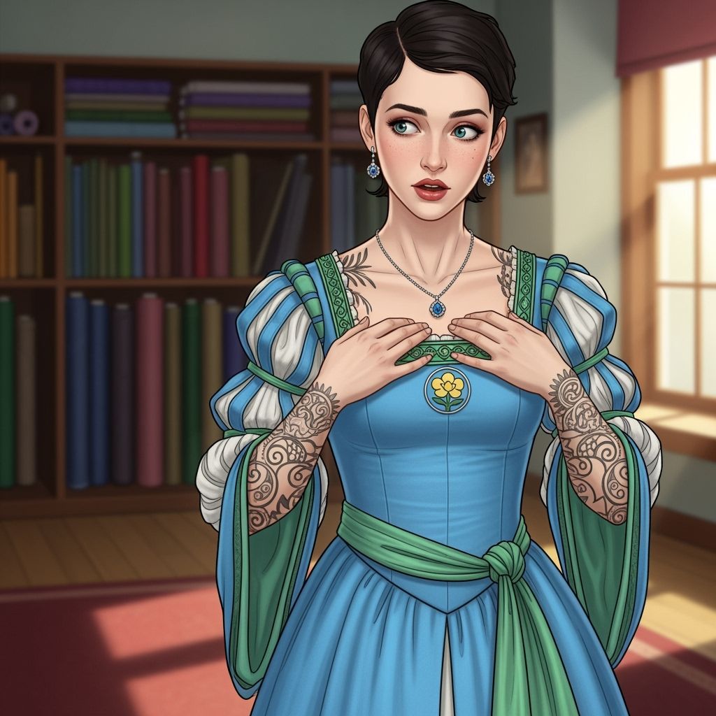 Renaissance Gown in Tailor Shop, Art Nouveau Style