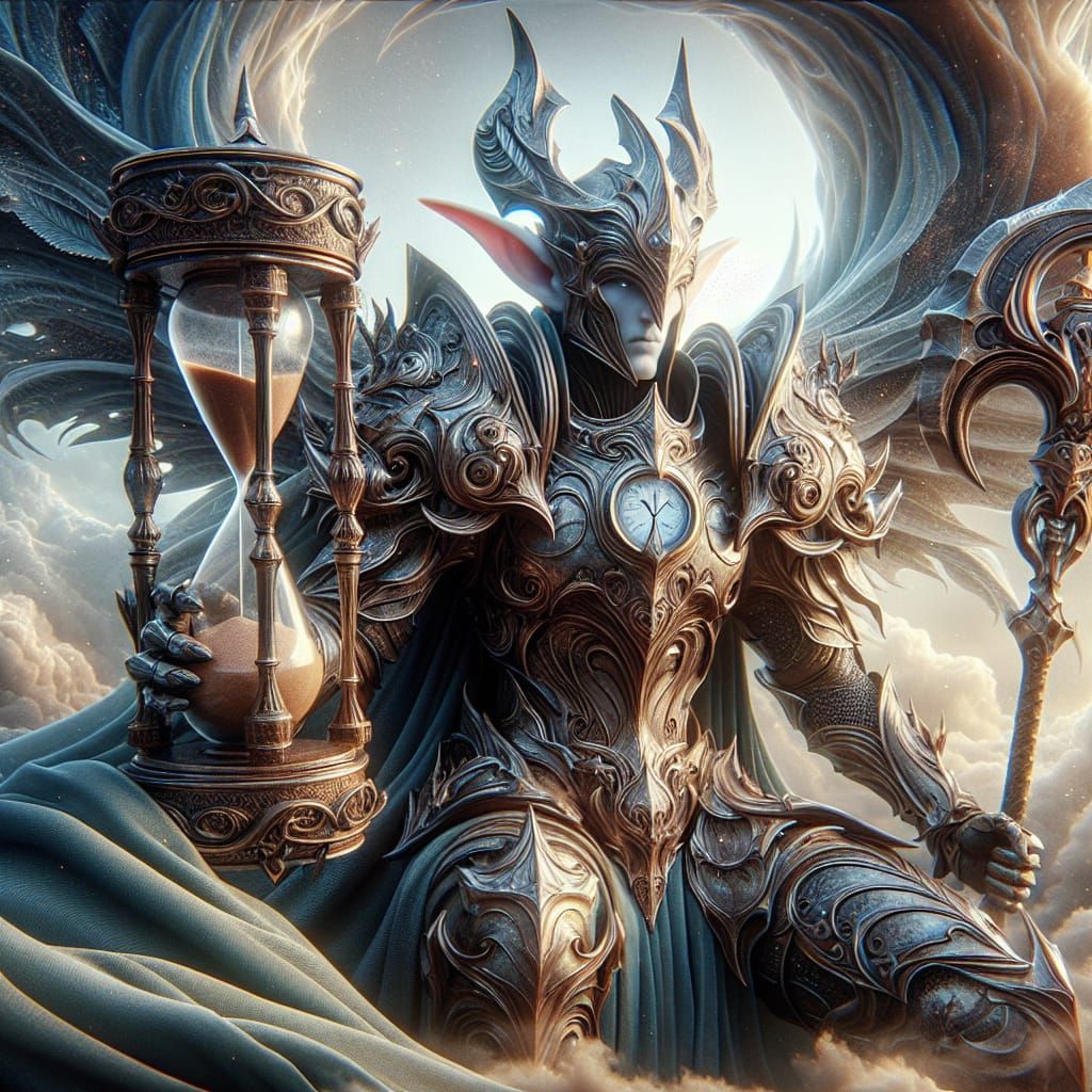 Elf Cleric in Full Plate Armor Digital Painting