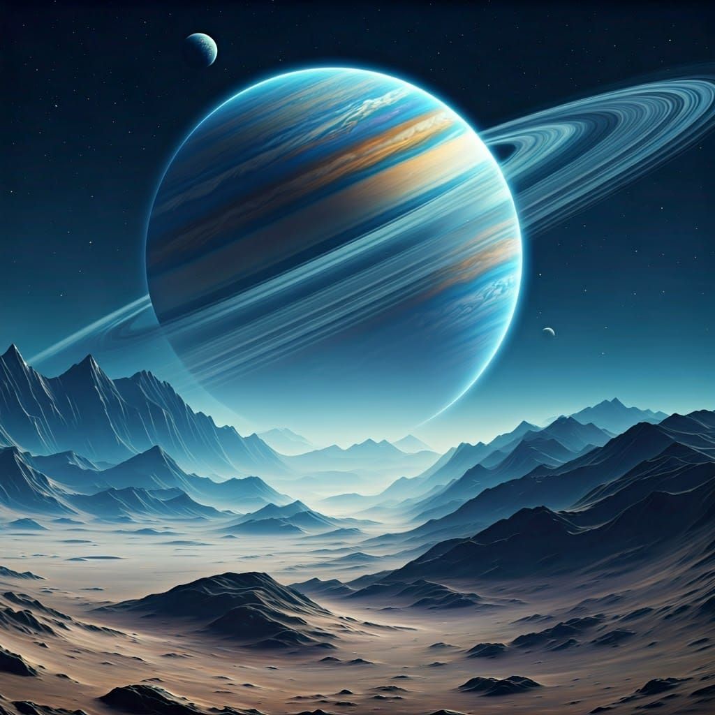 Gas Giant Planet with Majestic Rings