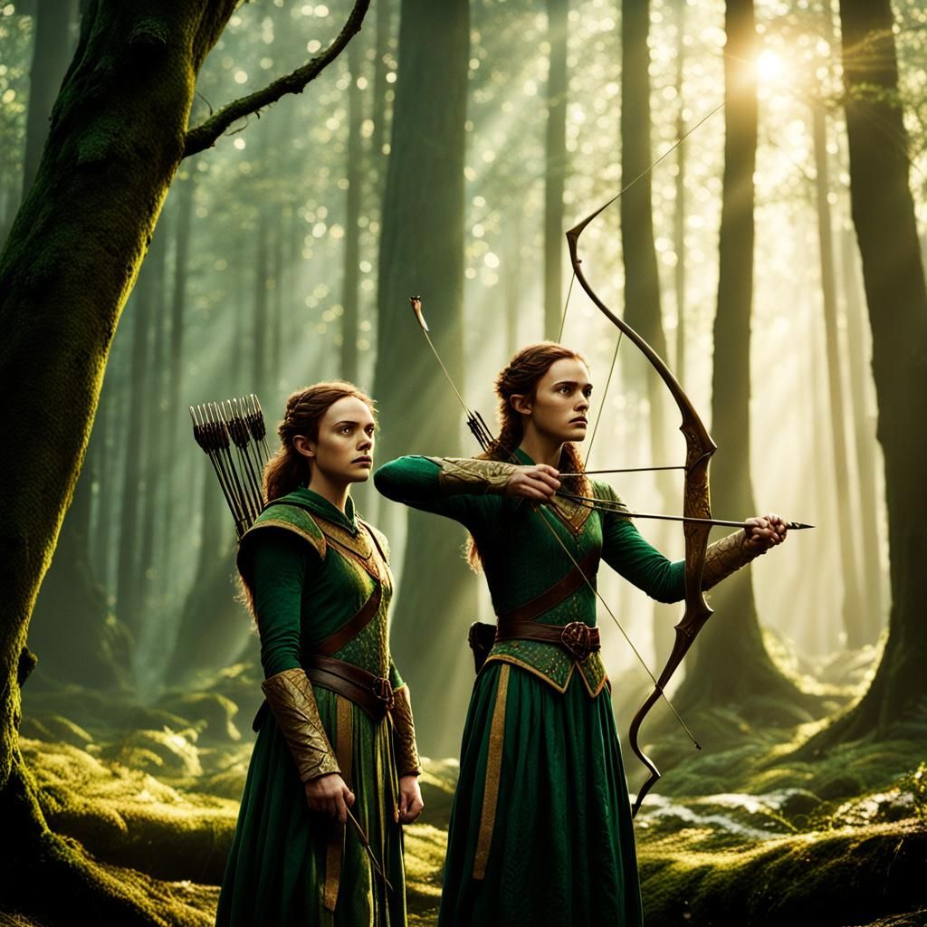 Ethereal Elf Archers in Golden Hues
