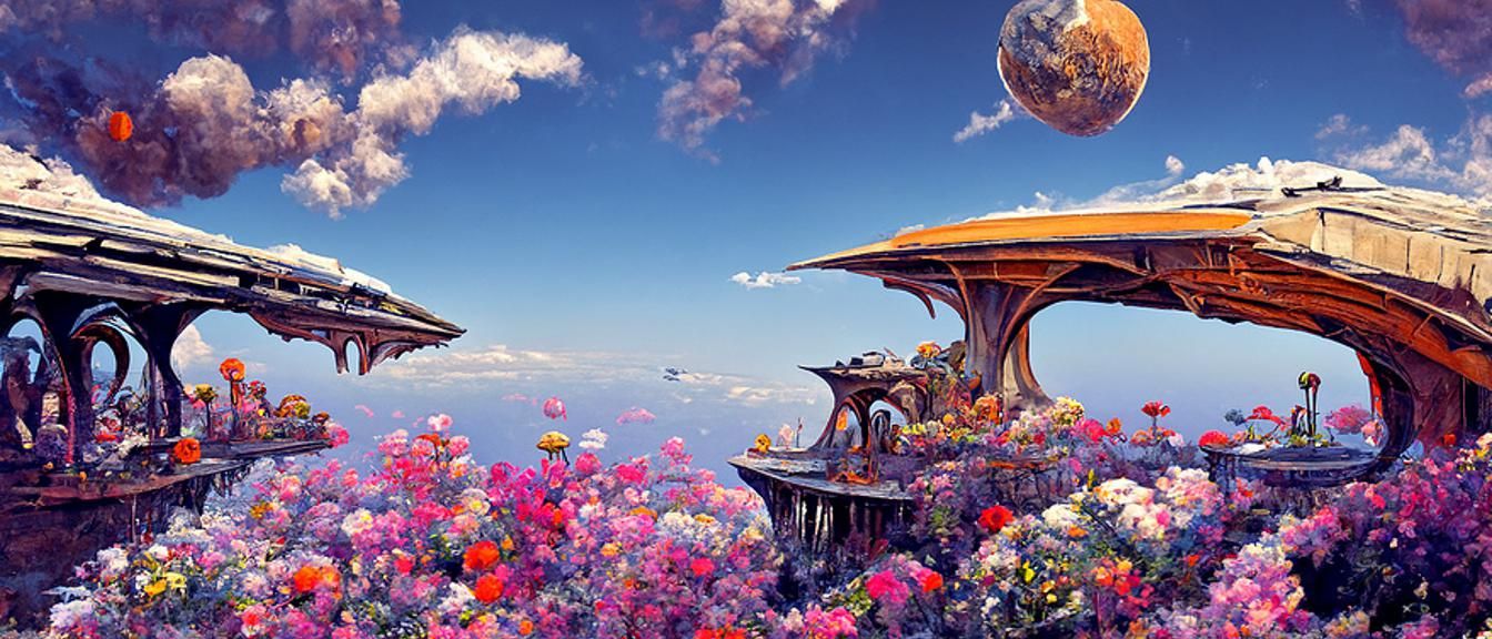 Retro-Futuristic Railway on Space Colony Planet