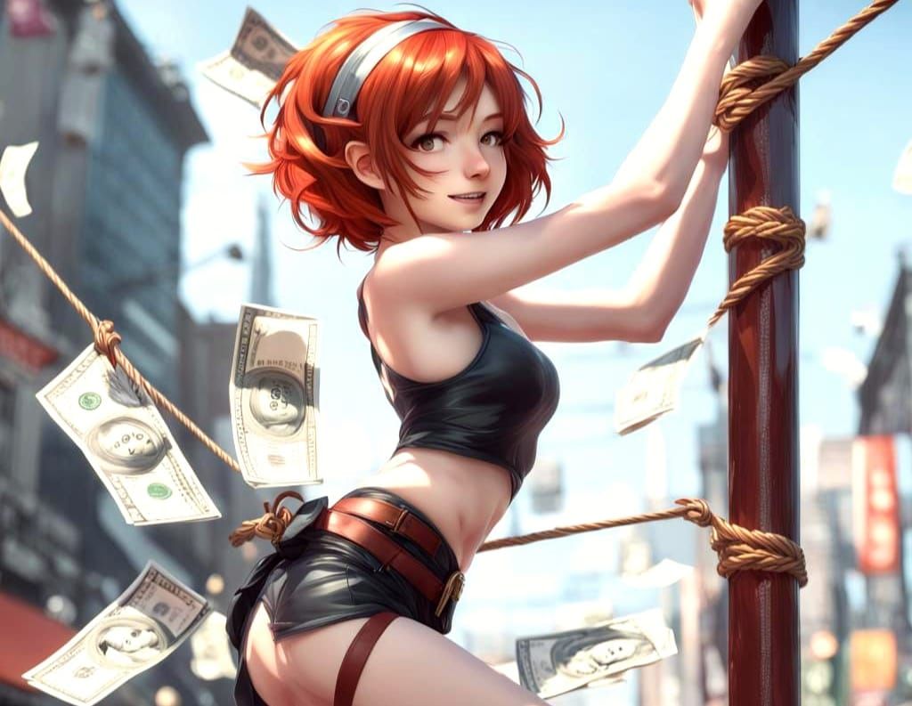 Redhead Dancer in 3D Anime Style