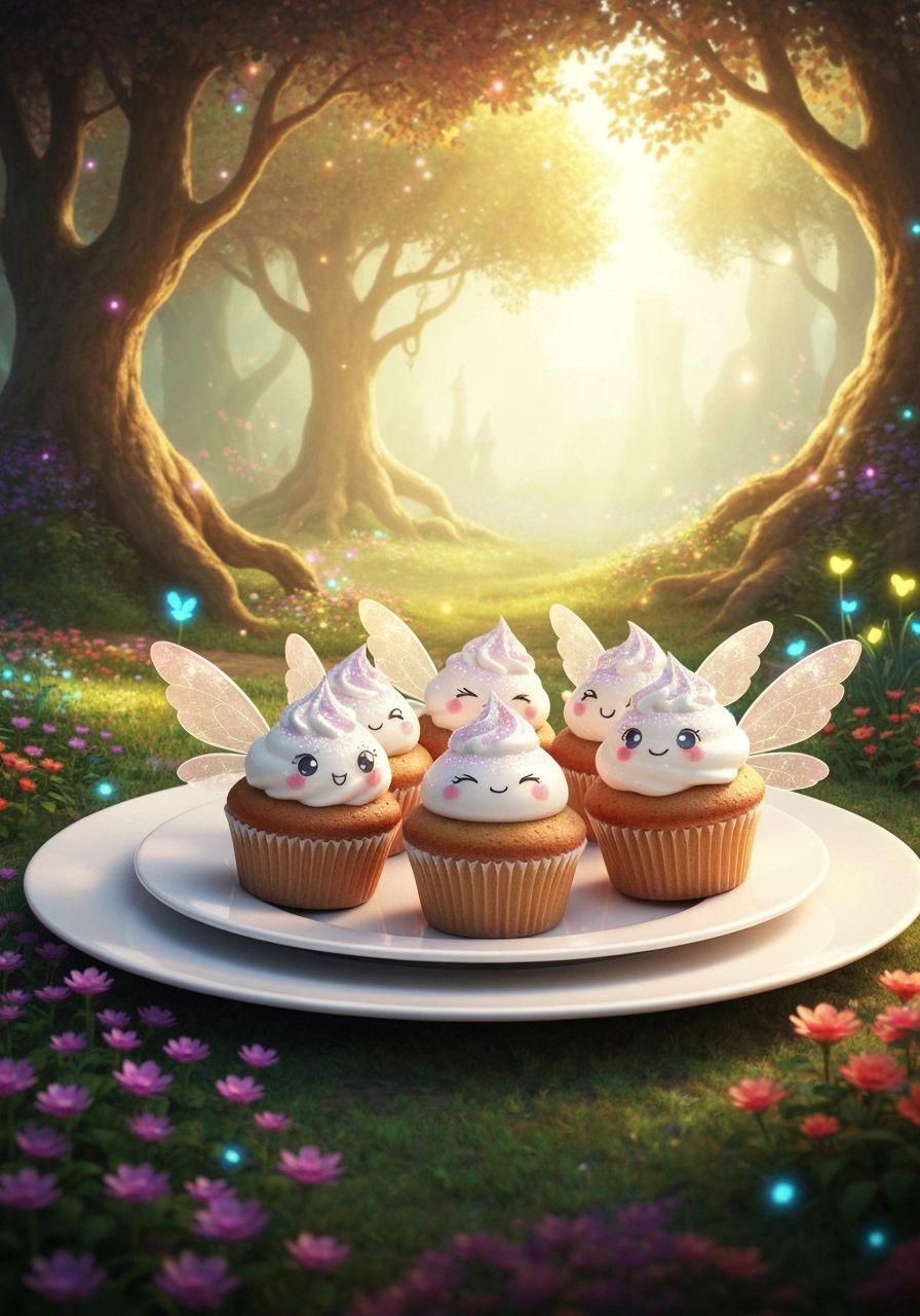 Magical Chibi Manga Cupcakes in a Fantasyland Glade