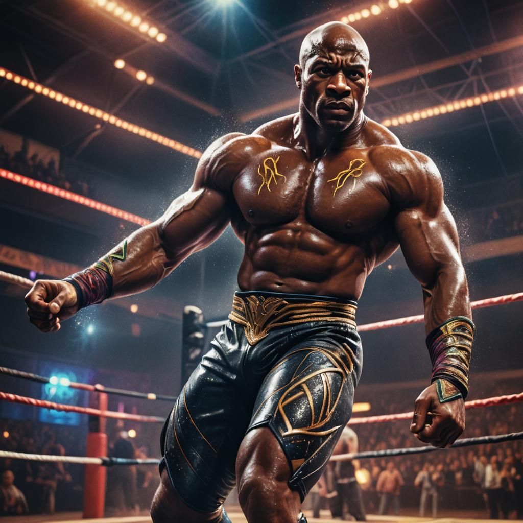 Triumphant Wrestler in Fantasy Concept Art
