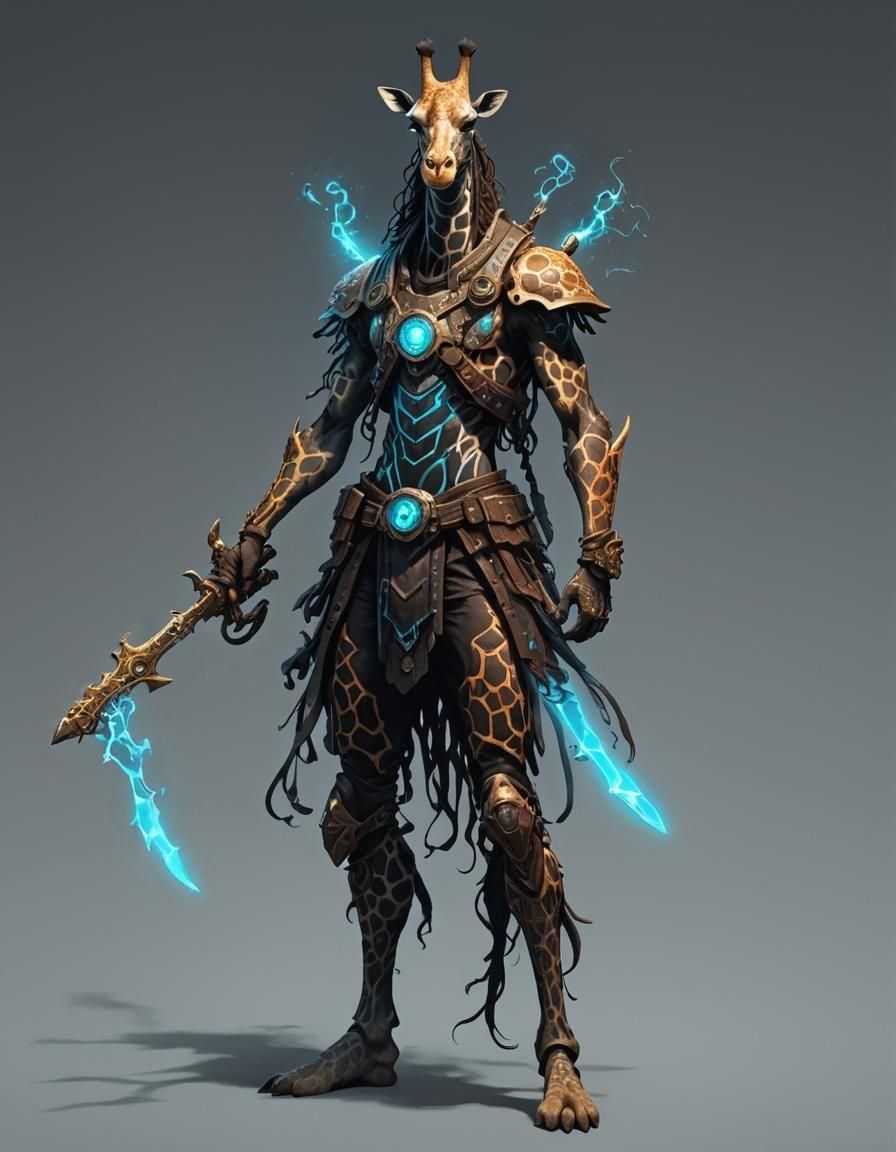 Giraffe Warrior Concept Art Character