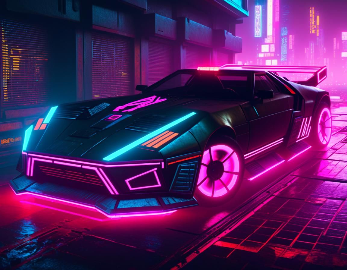 Cyberpunk 2099 Neon Cityscape in Blade Runner Style