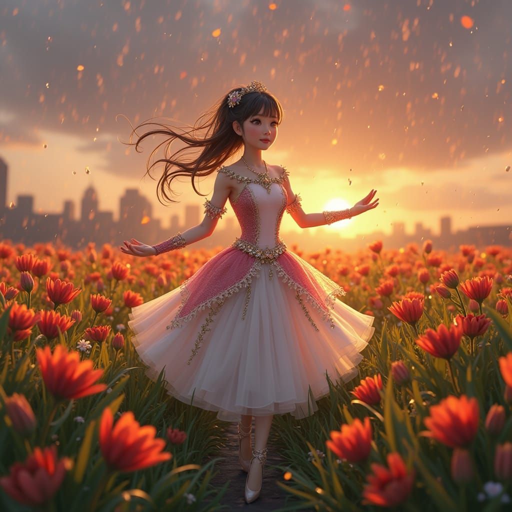 Ballerina Dancing in Rainy New York Street