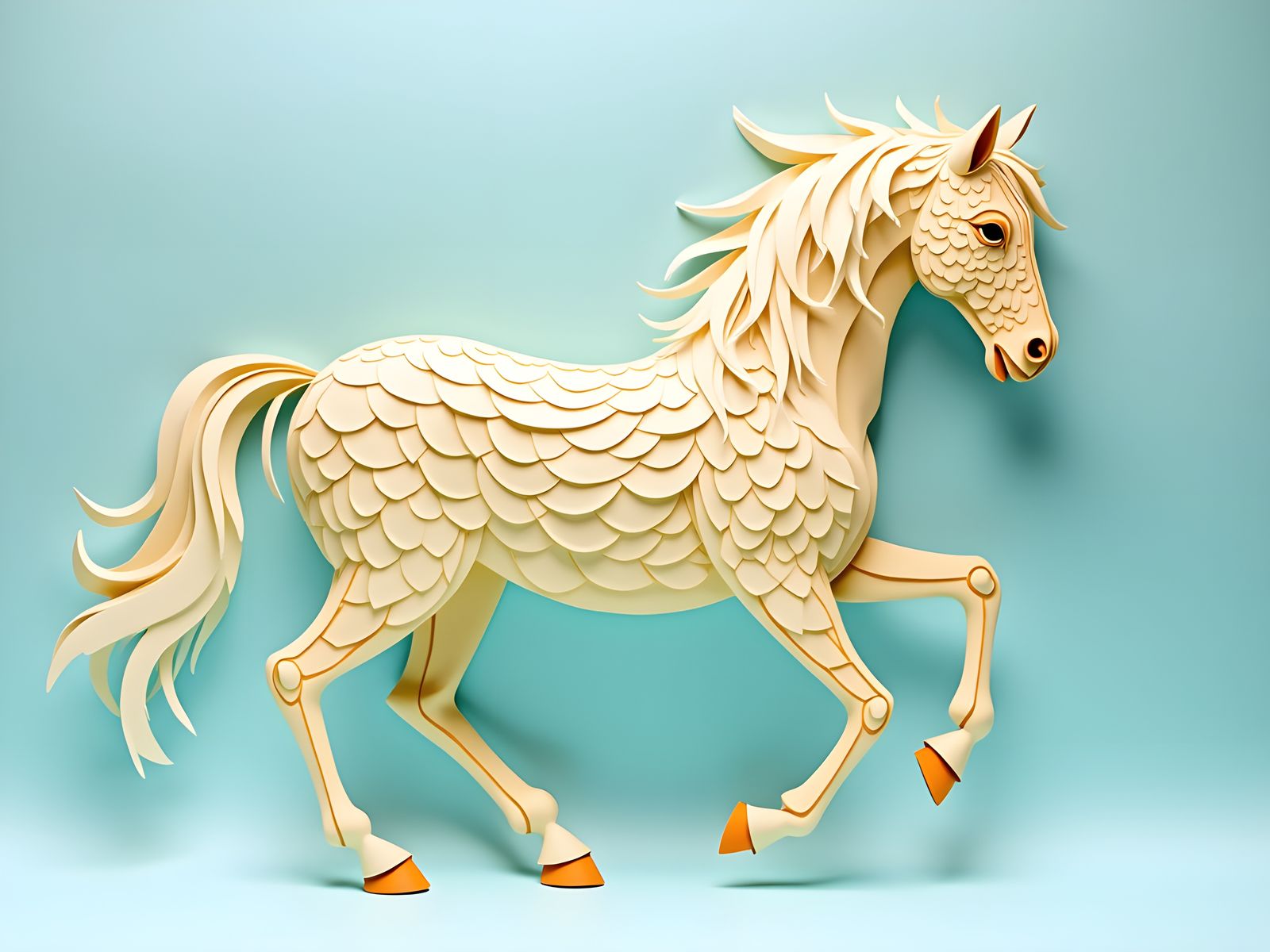 Minimalist Paper Horse Illustration