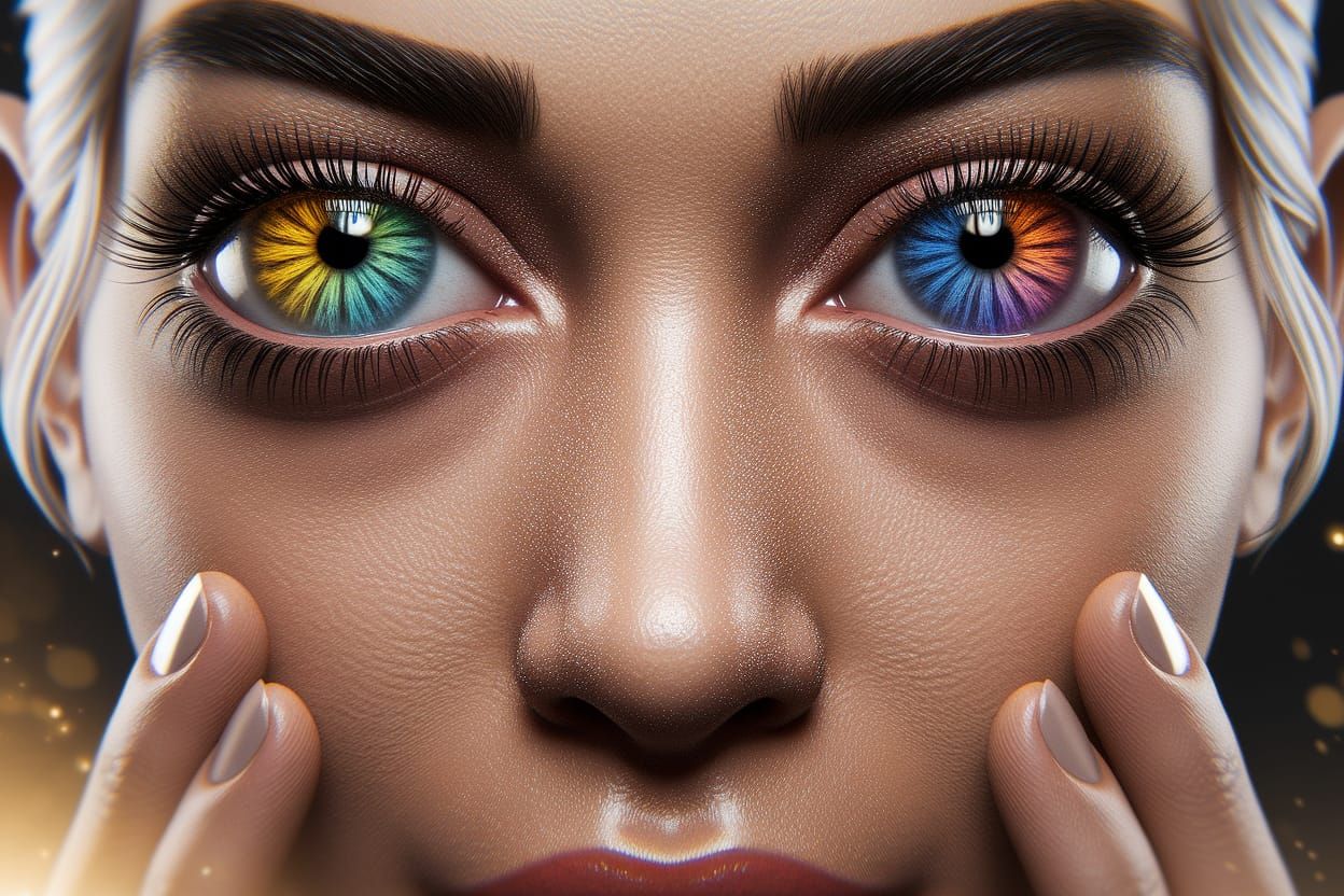 Award Winning Photography of Woman with Spectrum Prism Eyes