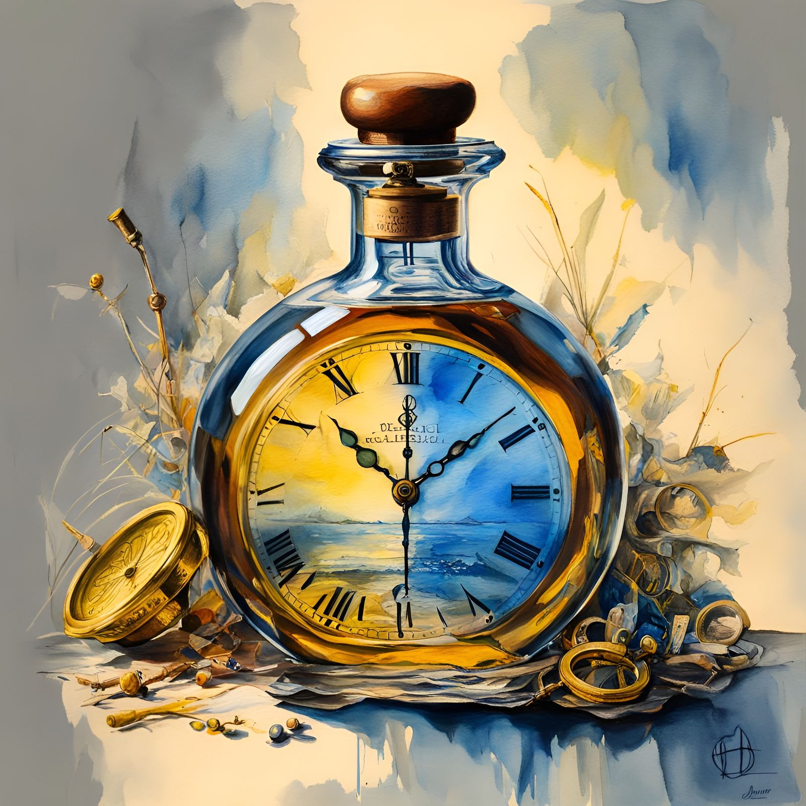 Time in a Bottle: Surreal Post-Impressionistic Fantasy