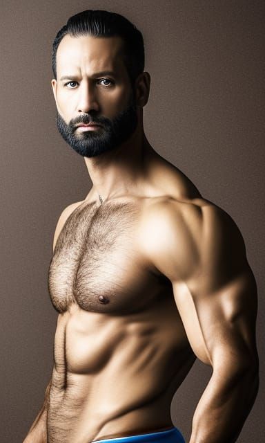 Hyper-Realistic Photograph of a Muscular Man