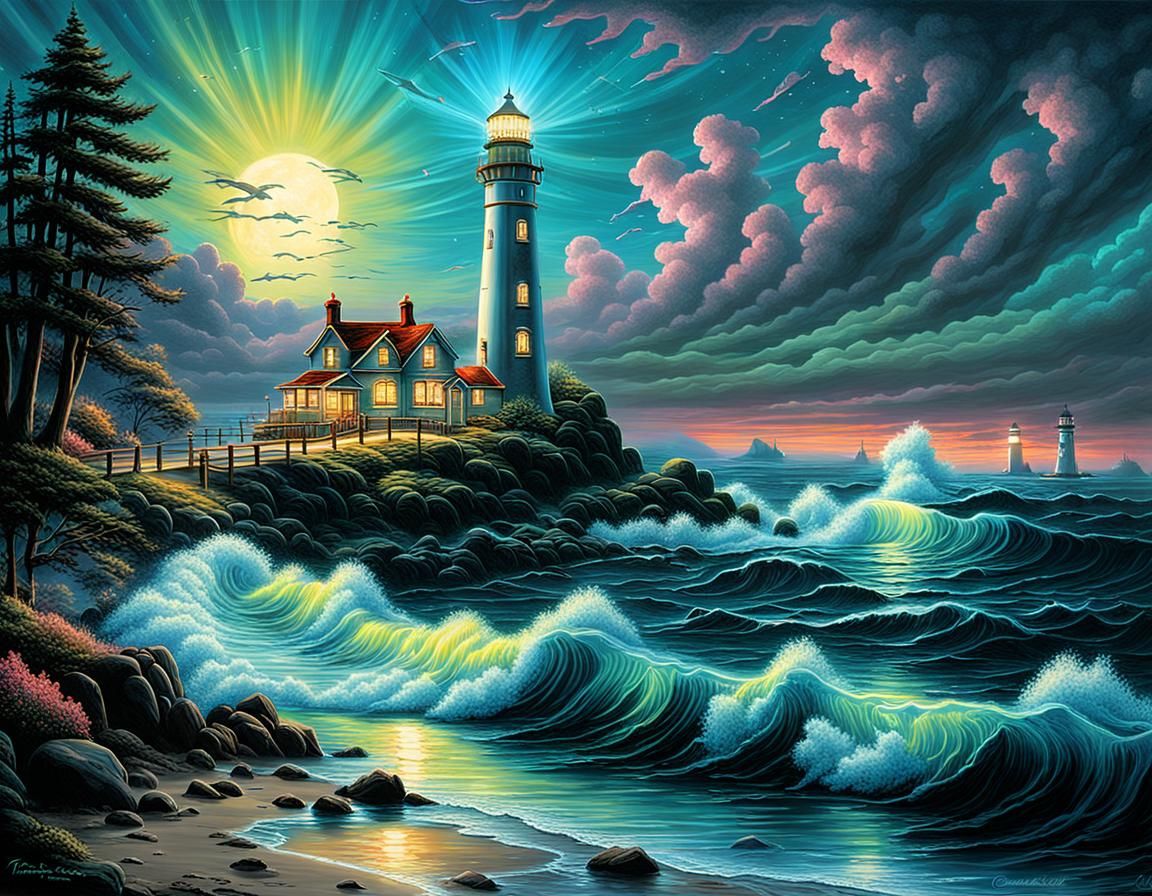 Bioluminescent Ocean Lighthouse: Bio Art Experimentation
