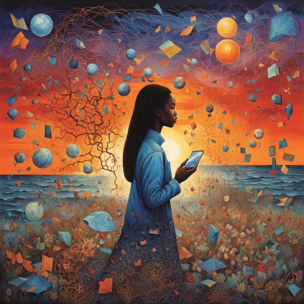 Cosmic Self-Reflection in Digital Art