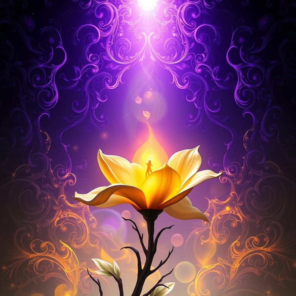 Ethereal Blossom in Dark Fantasy Realm