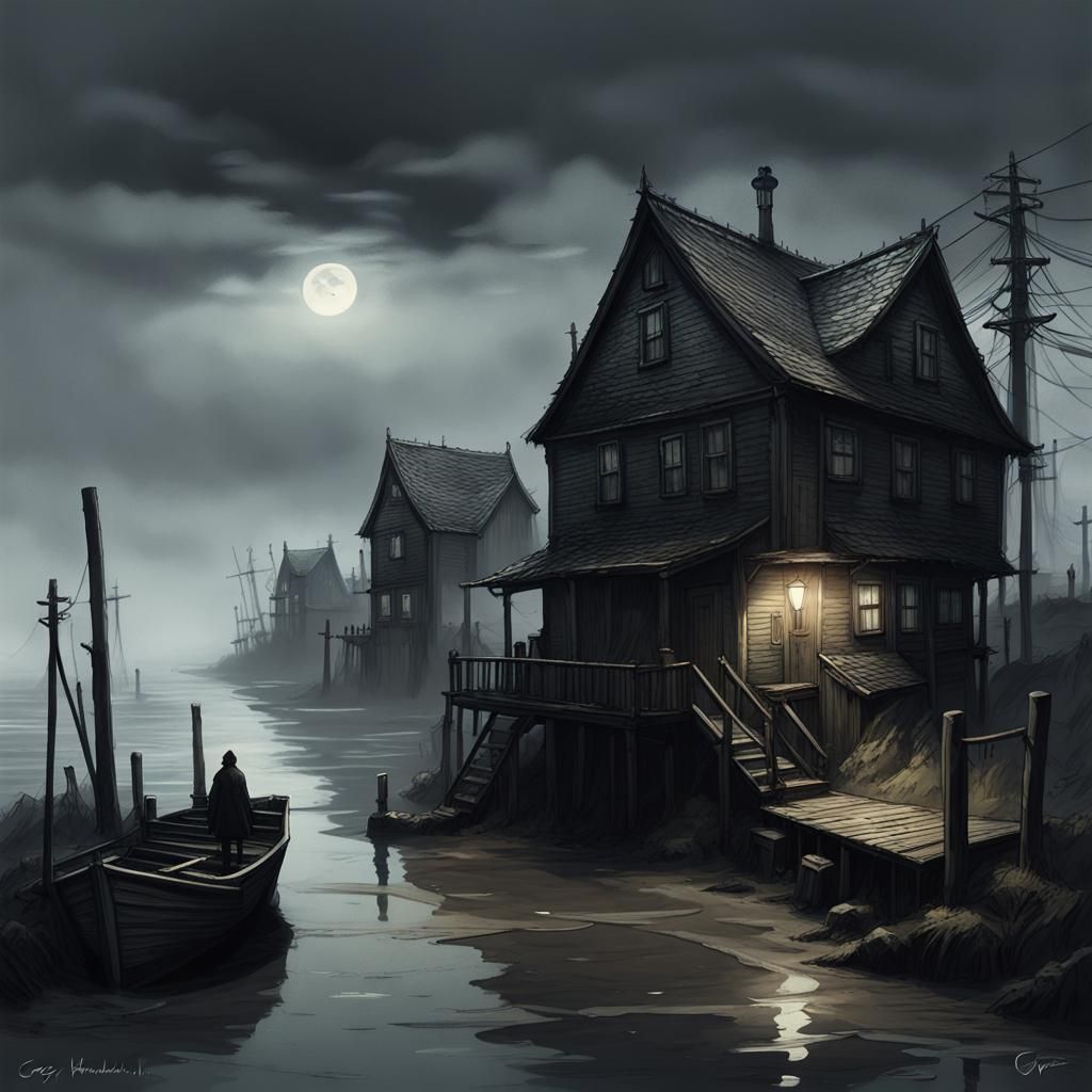 Sinister Seaside Hamlet in Bloodborne Style