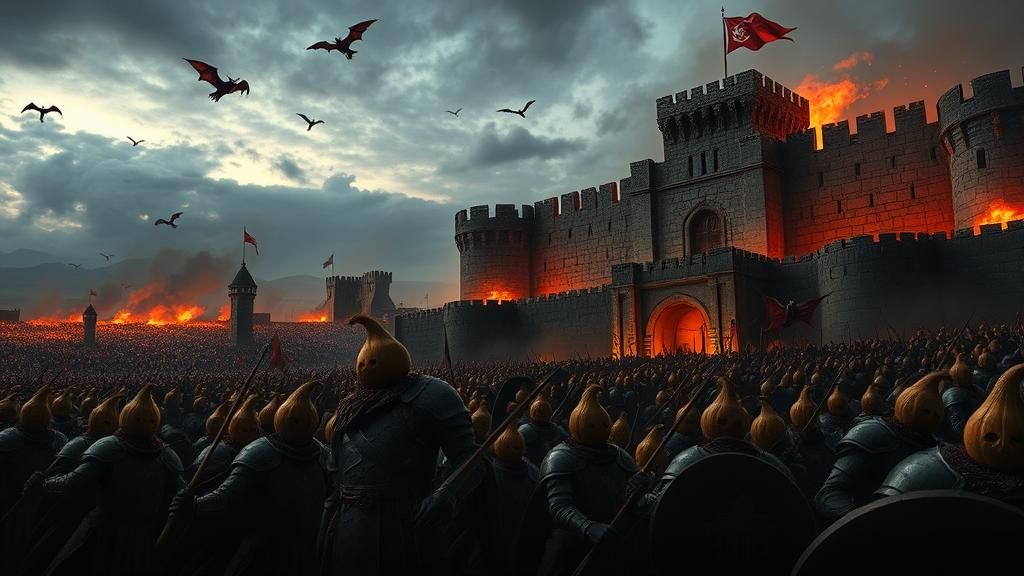 Gourd-Headed Warriors Clash in Epic Medieval Battle