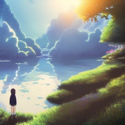 Water in Ghibli Style, Anime Key Visual