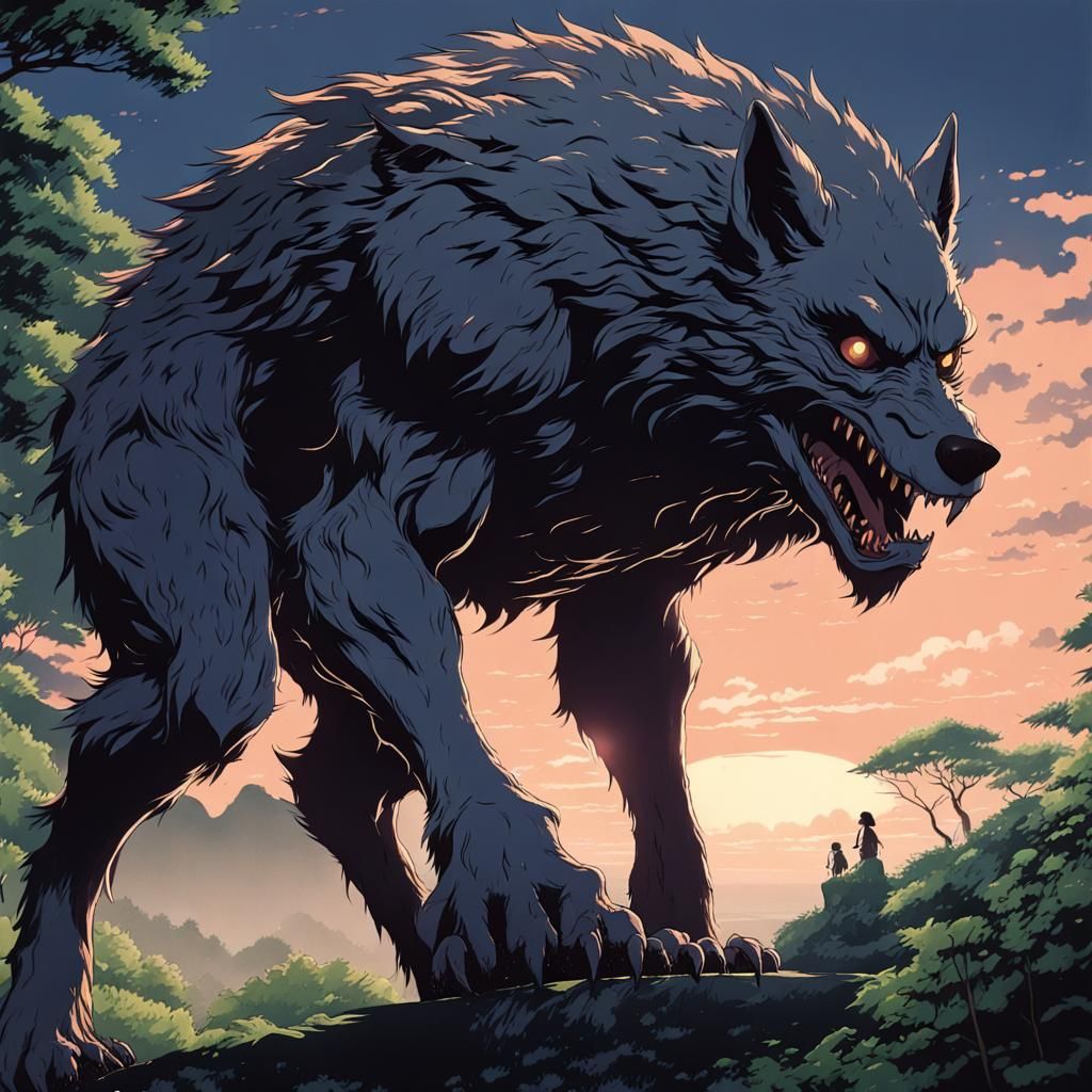 Lovecraftian Werewolf in Anime Style
