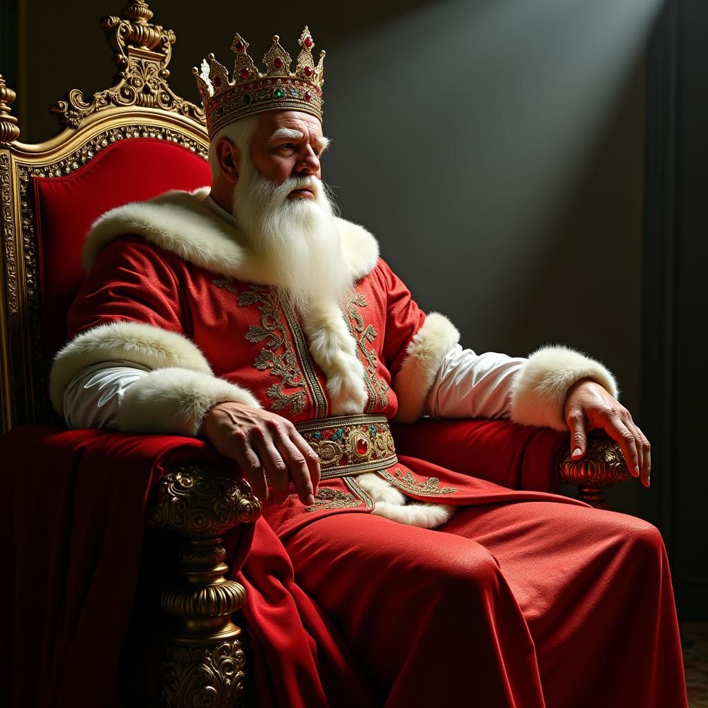 Majestic King on Jeweled Throne in Baroque Style