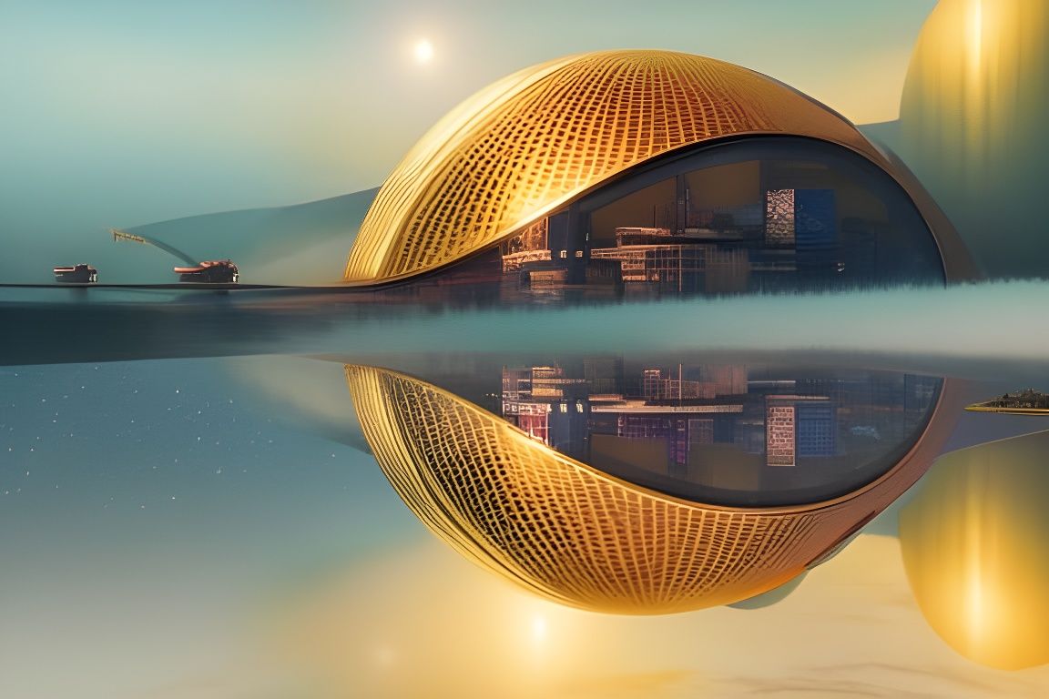 Retrofuturistic Floating Cityscape in Hyperreal Detail