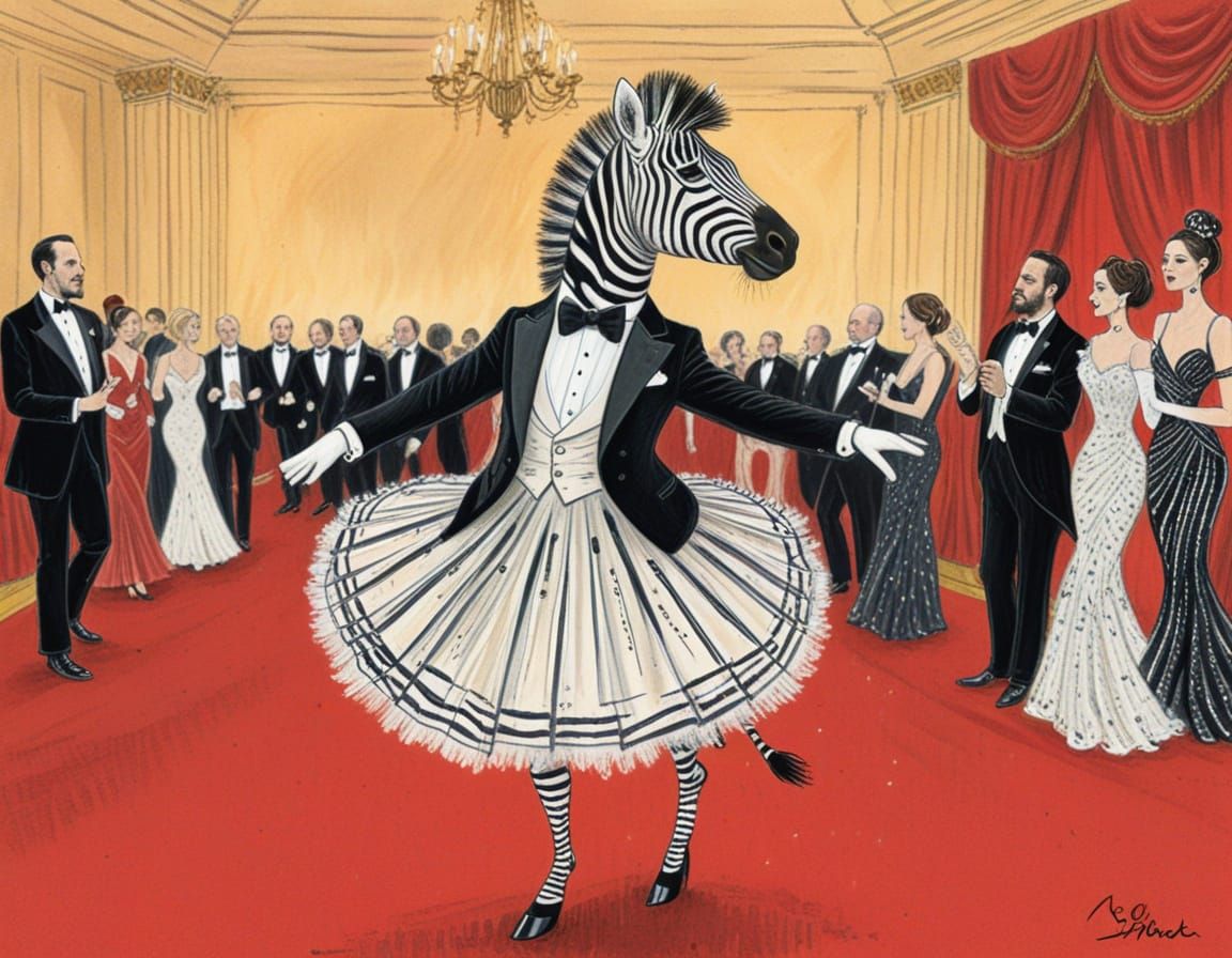 Glamorous Zebra Steals the Show on the Oscars Red Carpet