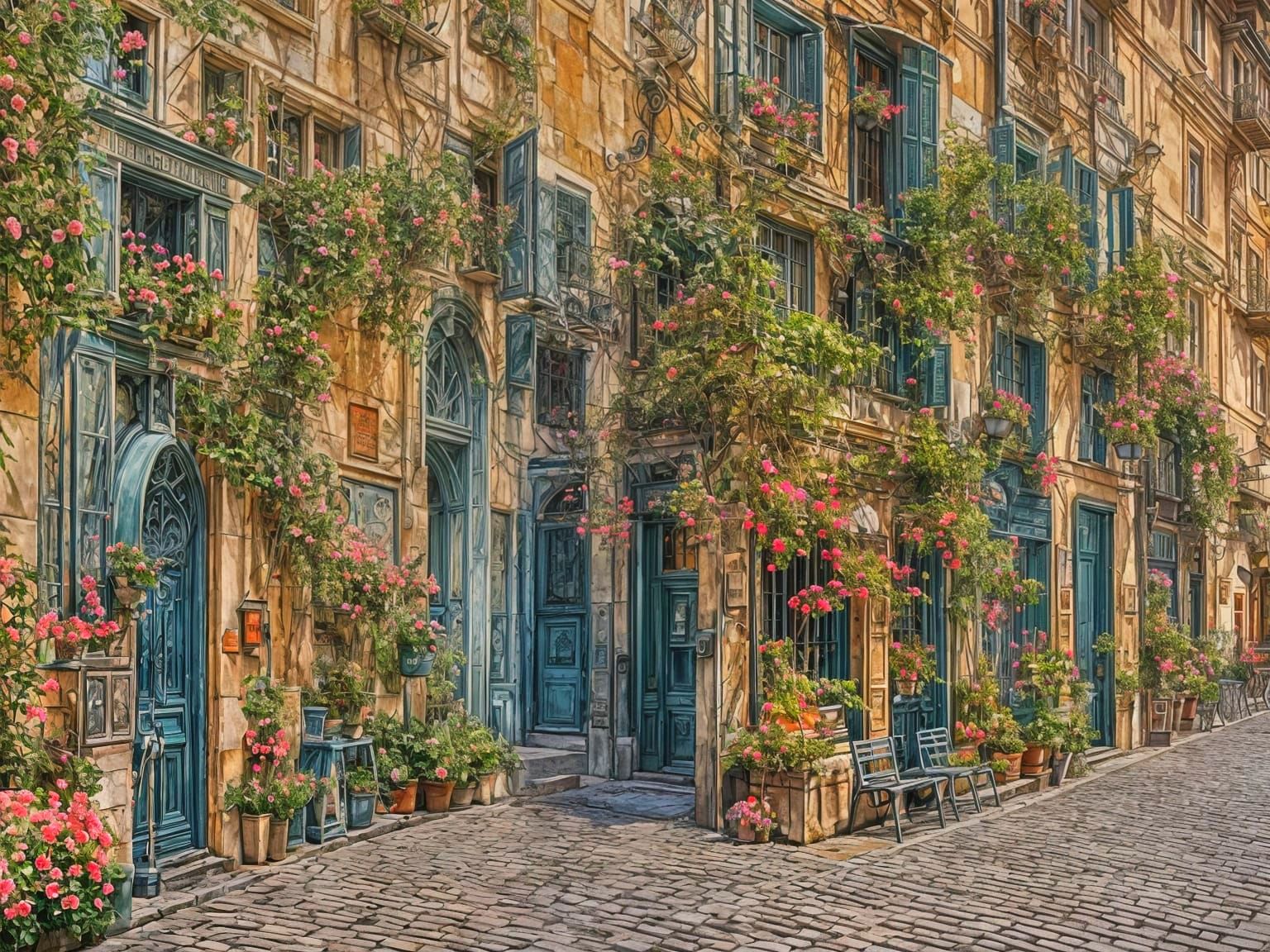 Stunning Stone Villages of La Fresneda in Watercolor Style