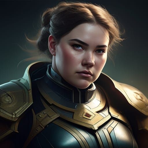 Chubby Female Superhero "M" Concept Art