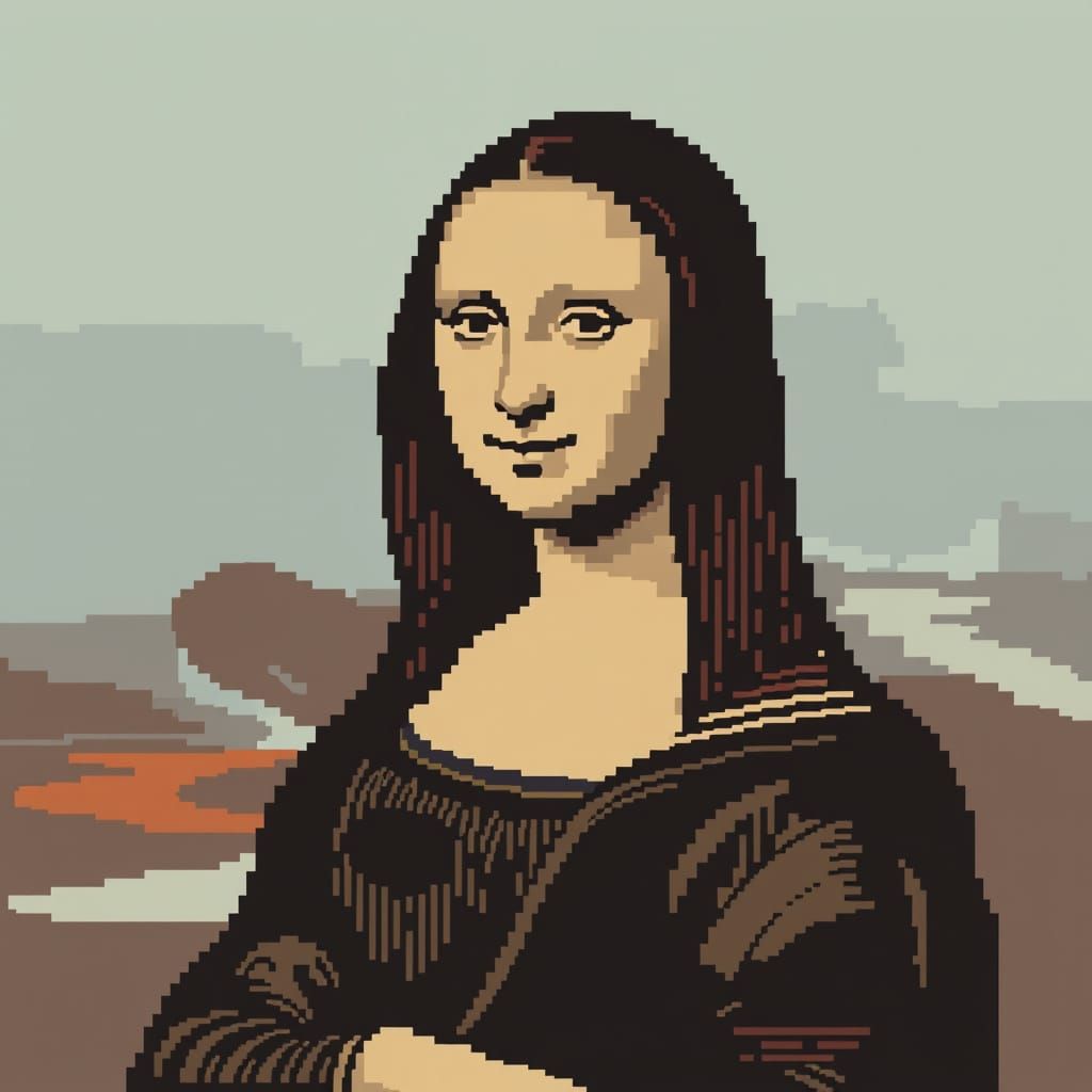 Mona Lisa in ASCII Art Style