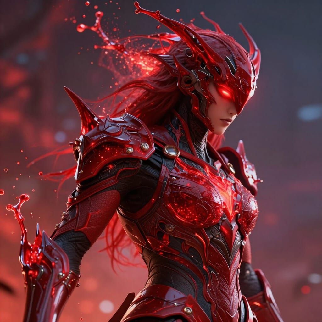 Crimson Tempest: Hyperrealistic Splash Art