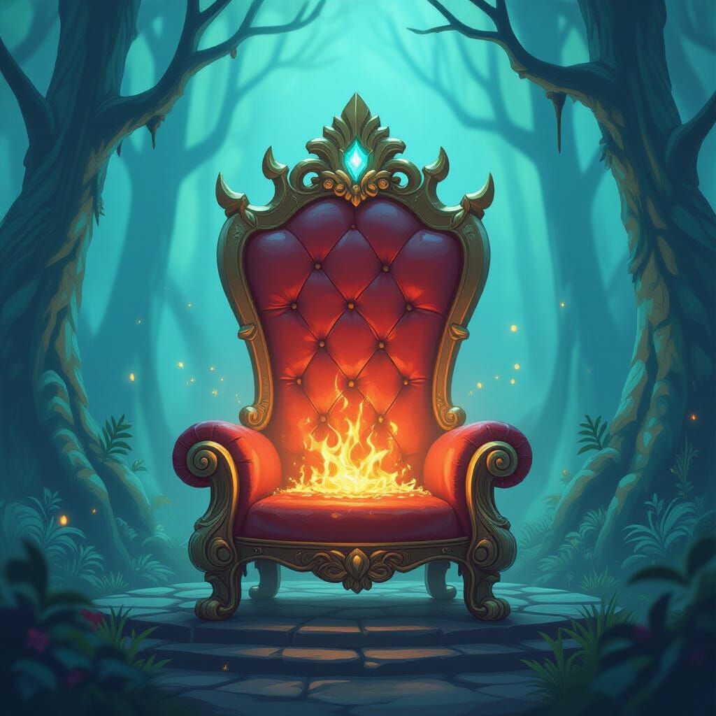 Enchanted Throne in Mystical Forest