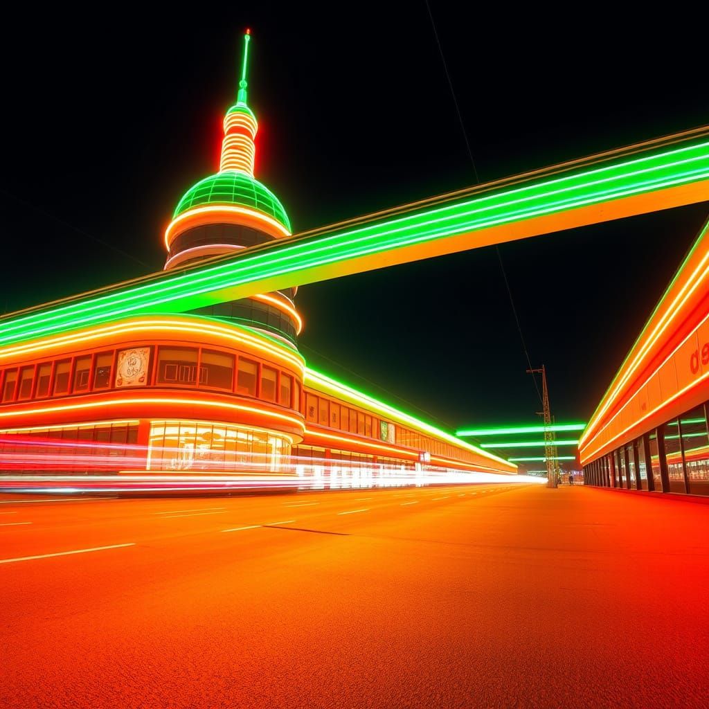 Neon Green and Orange Color Study